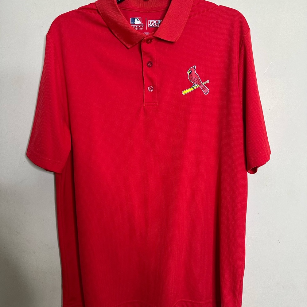 St. Louis Cardinals Genuine Merchandise Perf Polo RED,size L